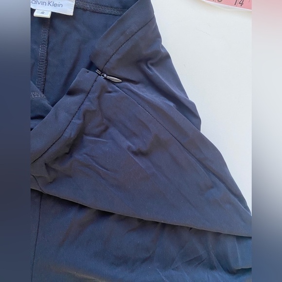 NWT Calvin Klein Blue Rayon Blend Lightweight Dress Work Zip Pants Women’s Small - Picture 5 of 12